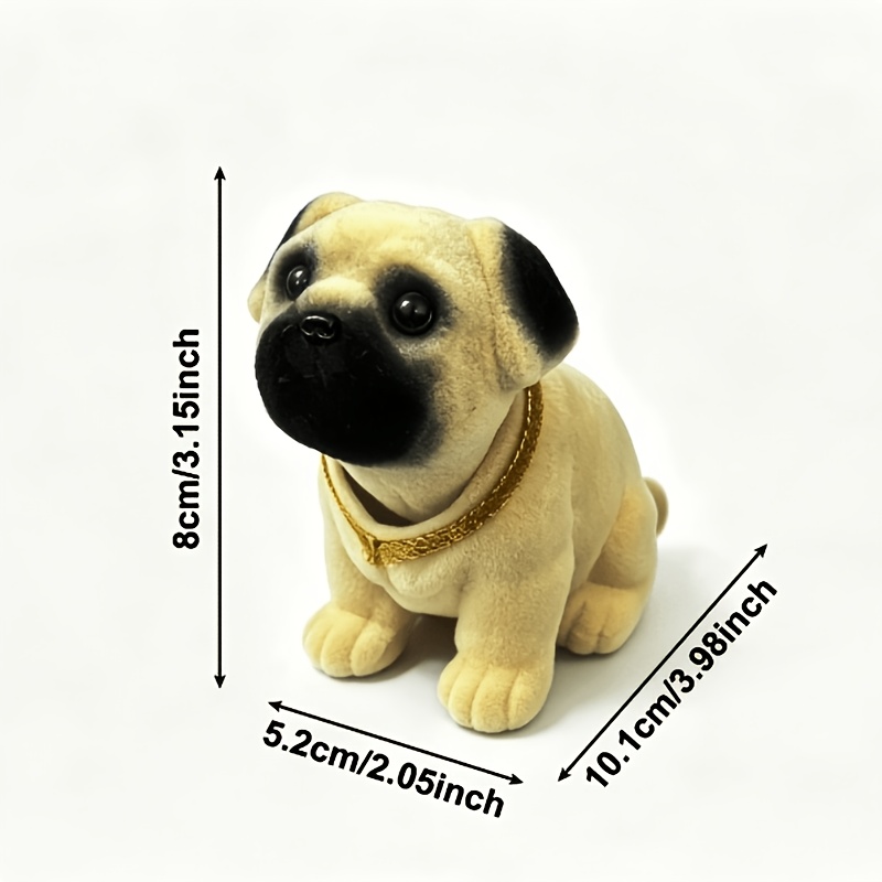 TEMU Mini figurine Bobblehead chien floqué haut de gamme, décoration d'intérieur de table de central de voiture de luxe léger ou ornements de