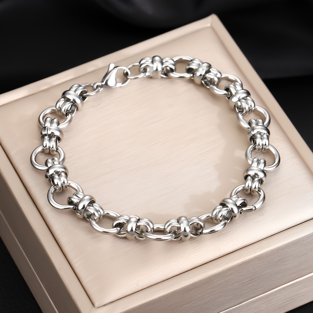 E-shop 1 Stück 304 Edelstahl Kette mit Hand - Robuste Minimalistische Gothic Unisex Kette für Männer & Frauen, Tägliches Tragen, Geschenk - 304