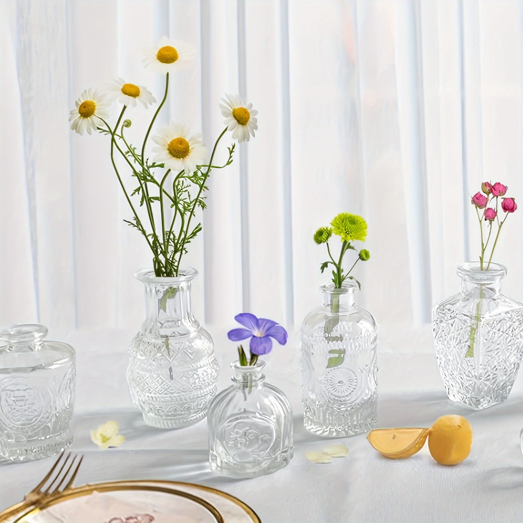 Glass Bud Vases Set Of 25, Small Mini Vases For Flowers Clear Bud Vases