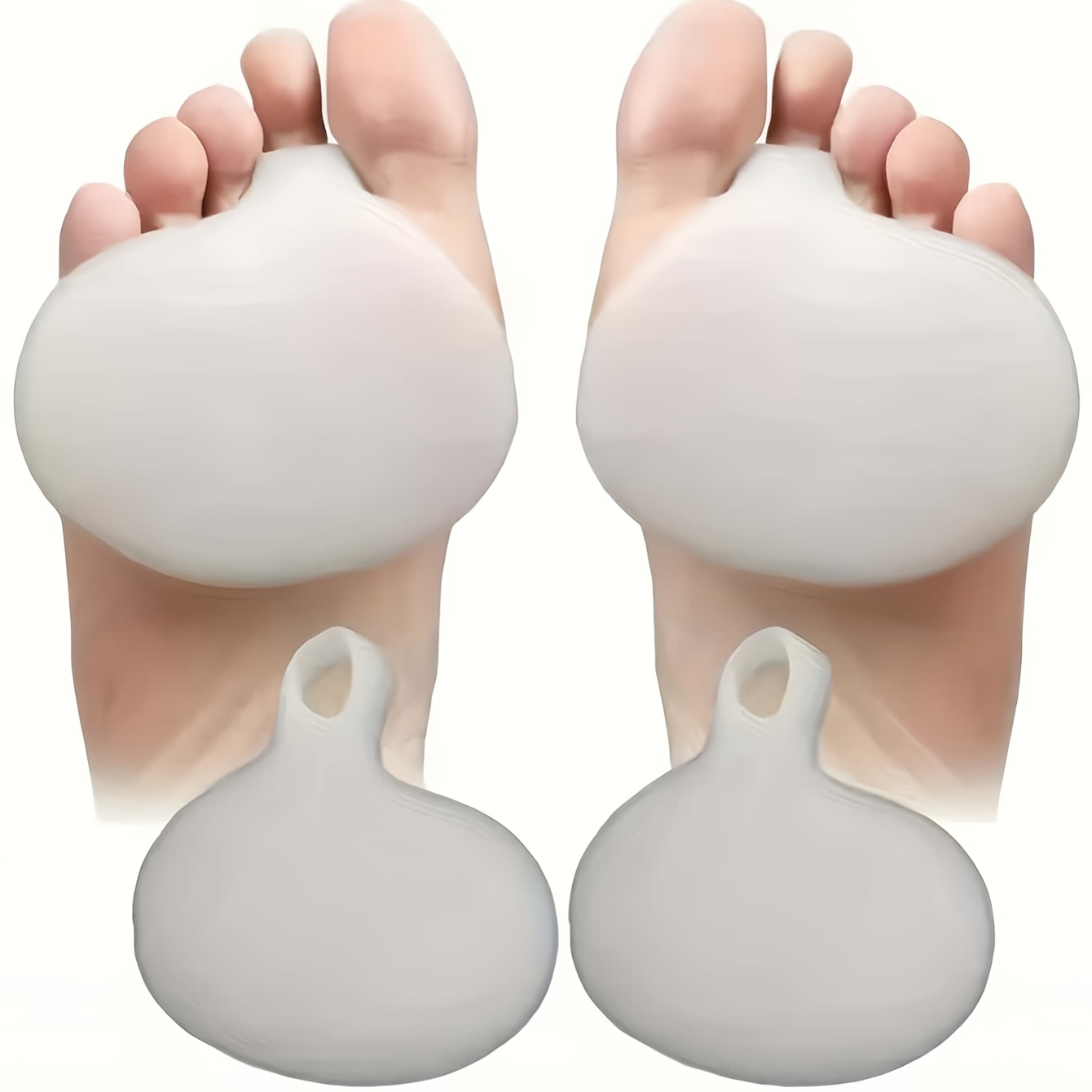 TEMU 4 pezzi in silicone bianche progettate specificamente per del piede, dotate di cuscinetti metatarsali l'avampiede