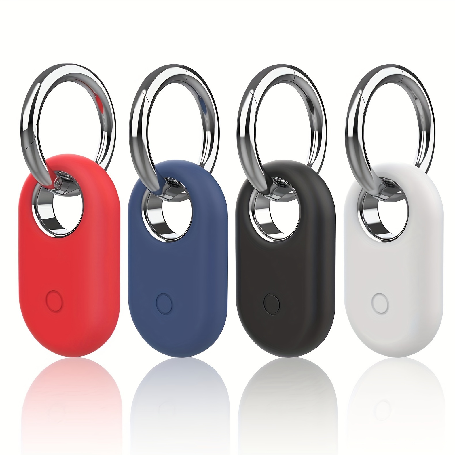 

Smarttag2 Silicone Protective Case Keychain - Waterproof, Anti-lost Holder For Pets, In Red, Blue, Black, White - Ideal For Cat And Dog Collars, Pet Accessory||metallic Ring Attachment