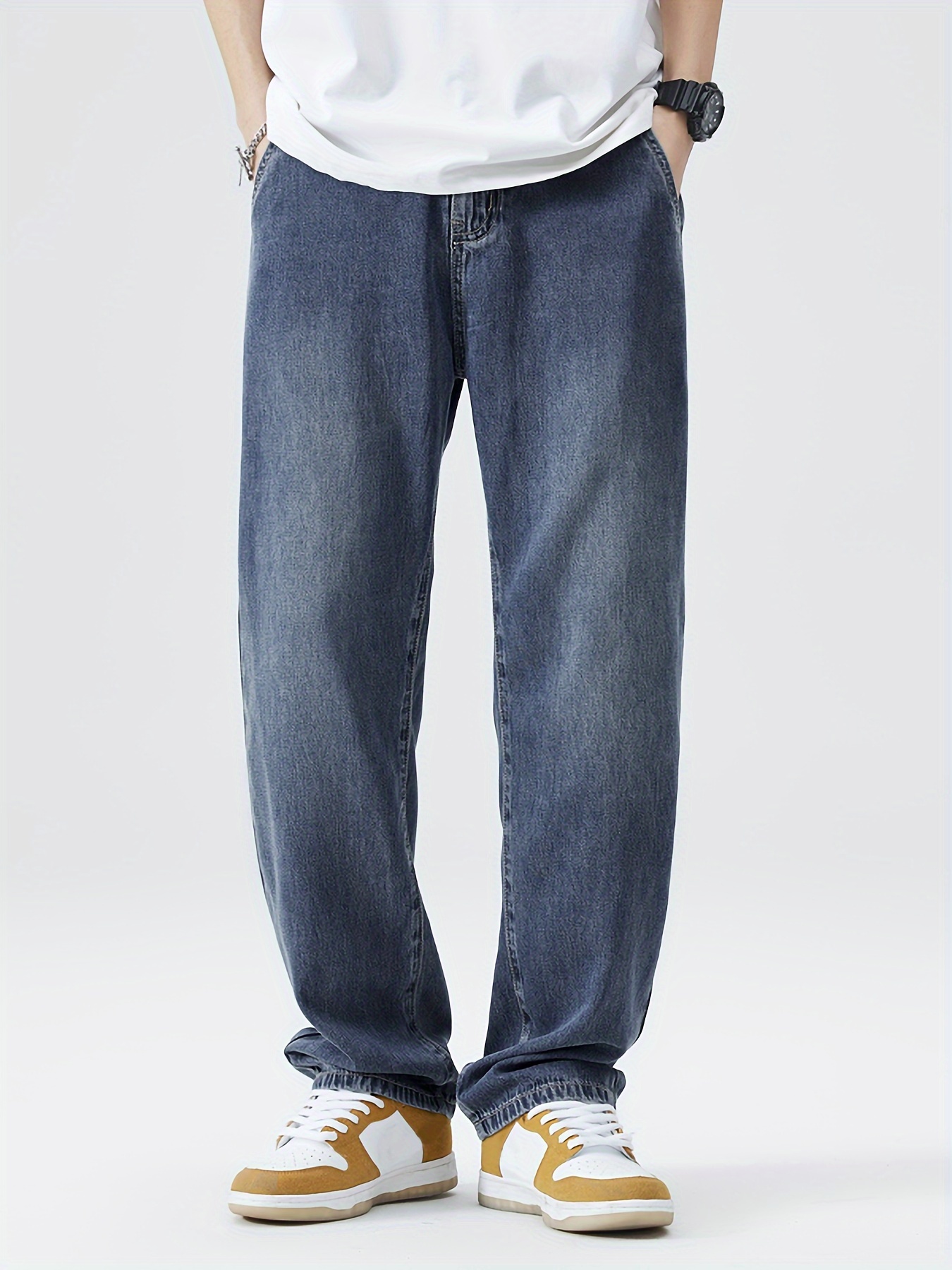 men's summer casual straight leg jeans 100% soft - Temu Canada