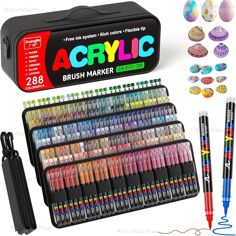 Guangna New 288/240-color Acrylic Marker Pen Set, Liquid Ink, Art Drawing Pens, Elegant Packaging For Professional Painting And Daily Use/festival Gifts