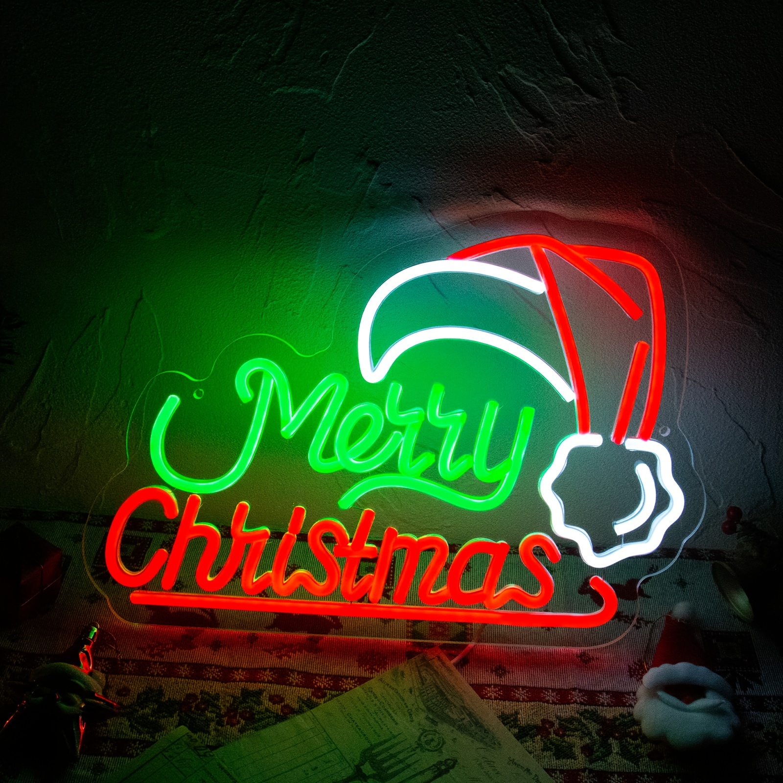 TEMU Merry Christmas Neon, Light Adjustable, Vibrant Festive Lighting Neon, Perfect For Christmas Holiday Parties, Bars, Kitchens, Bedrooms, Offices,