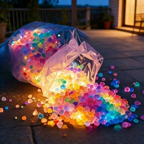 997 in dark outdoor luminous pebbles suitable for aquariums gardens fish tank decoration active luminous stones resin luminous stones for miniatures holiday decorations long lasting up night gardens