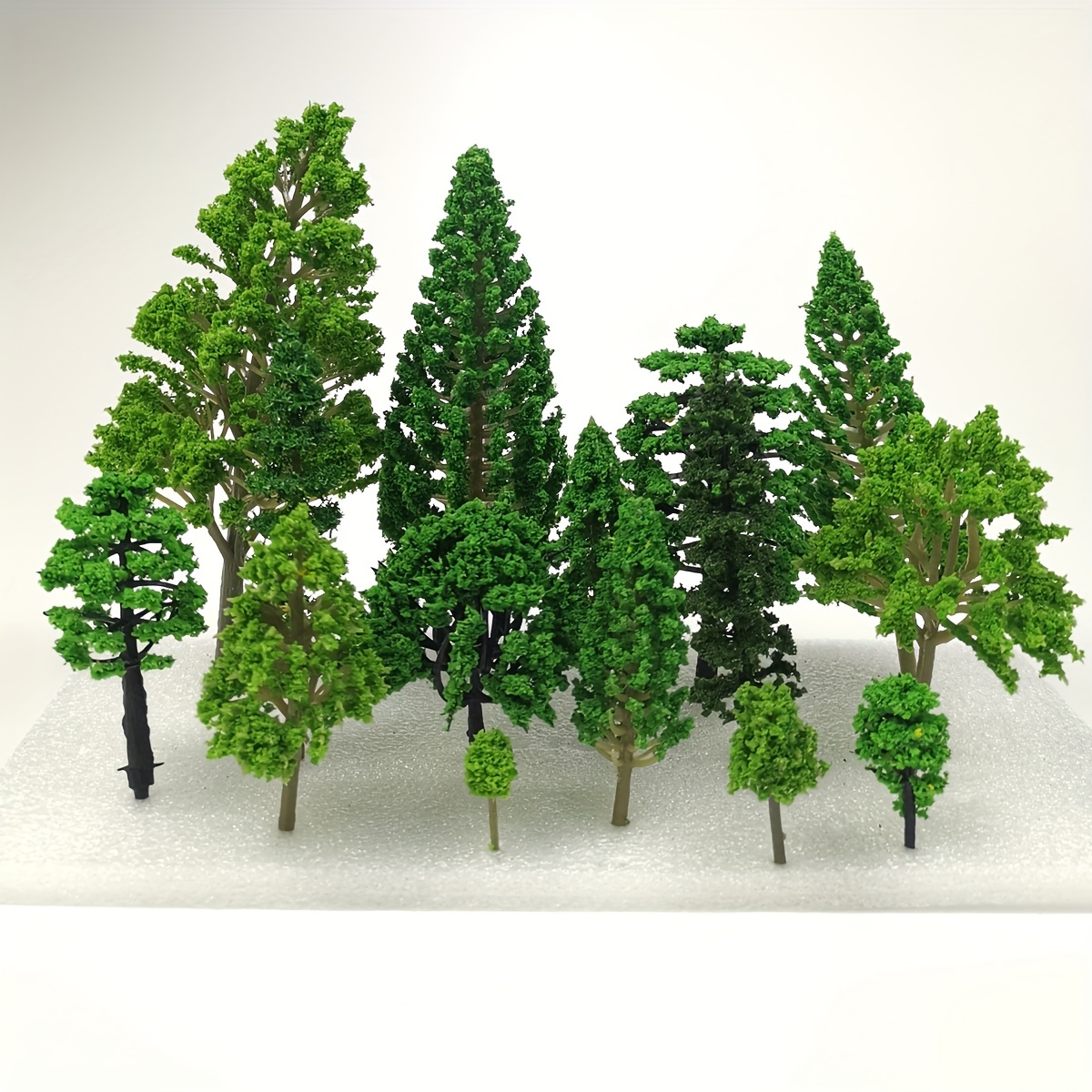 

36pcs Mixed Scale Model Trees Set, 3.5-15cm, Plastic Green Miniature Trees For Diy Crafts, Architectural Models, Scenic Landscape, No Electricity Required