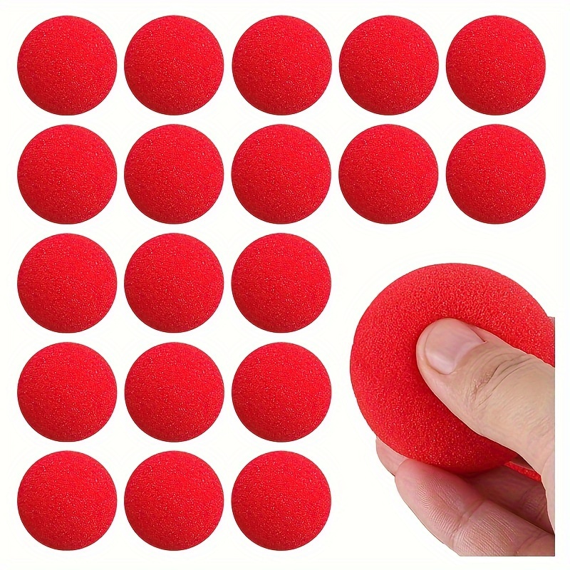 

20pcs Balles en Mousse Rouge - Boules de Bulles Magiques Douces, pour l'Artisanat et le Jeu, Matériau en Caoutchouc Éponge