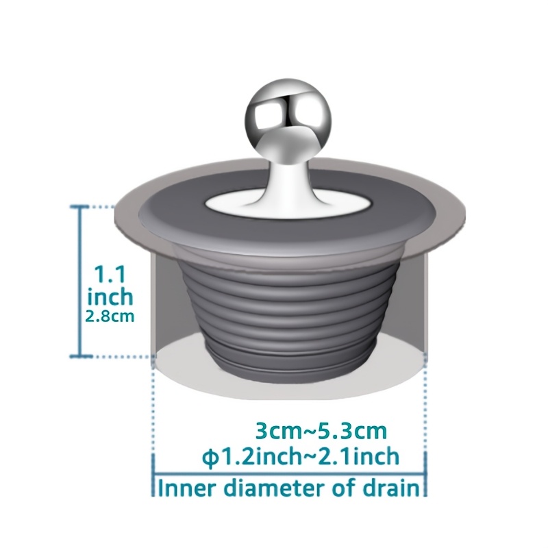 TEMU 1pc Universal Bathtub Drain Cover, Plastic Plug With Jet Spout Topper, Bathroom Accessories Replacement, Tub Stopper For Shower And Sink