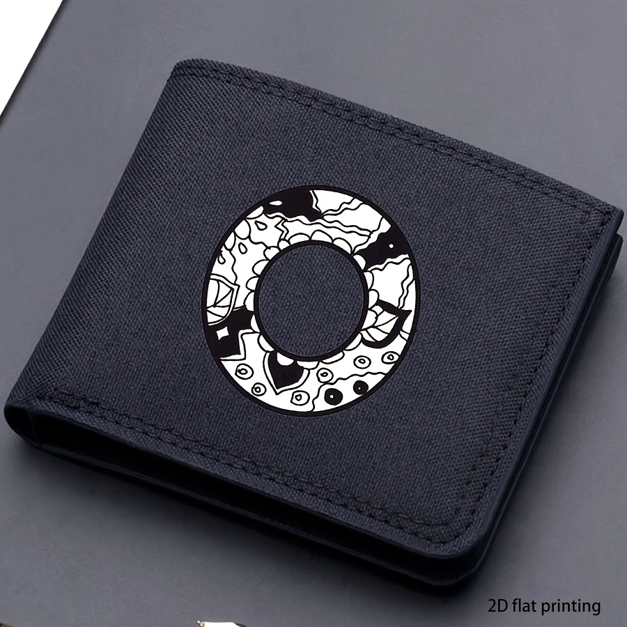 1 pieza, Cartera corta de lona impresa con 26 letras de moda para hombre, Cartera plegable con nombre propio, Cartera corta casual para negocios con ranuras para tarjetas, Regalo para hombres (impresión plana 2D)