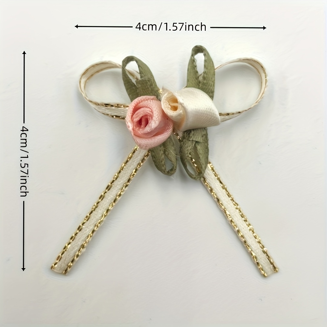50pcs High-Quality Polyester Elegant Rose Bows