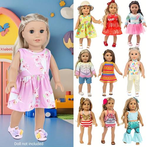 10 sets doll clothing suitable for 16 18 inch dolls newborn baby doll sets birthday and christmas gifts made of polyester fiber mixed colors