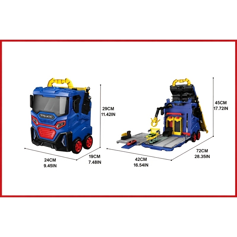 Transforming Launcher Truck Track Toy with Handbag Storage