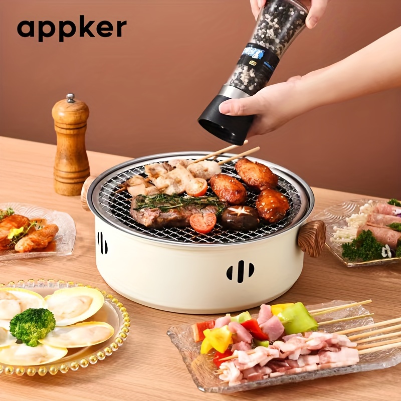 Mini BBQ Alcohol Stove Grill Oven Detachable Outdoor BBQ Plate Roast Meat  Tools