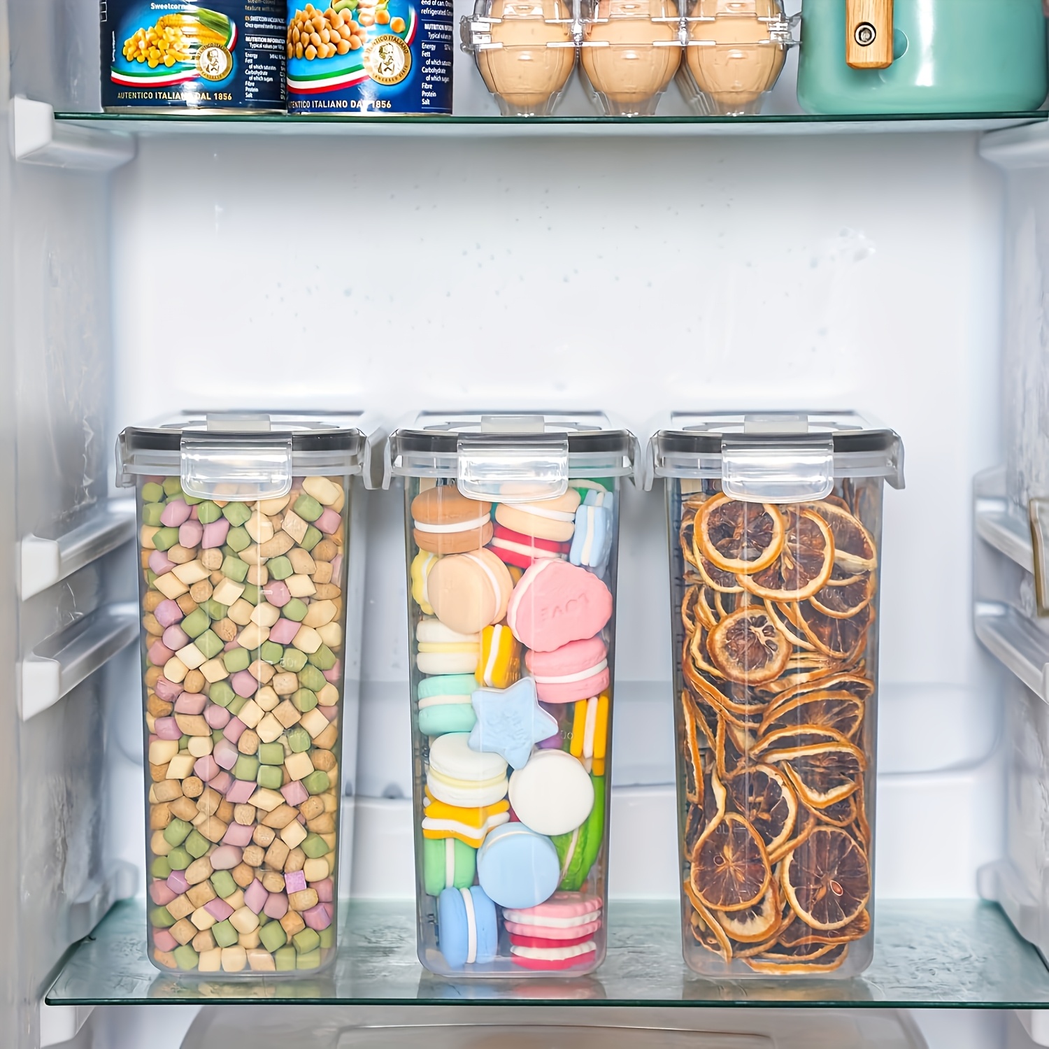 juego de contenedores para  , thelife recipientes herméticos para alimentos (2.5l) juego de 4, dispensadores de   con etiquetas reutilizables y bolígrafo