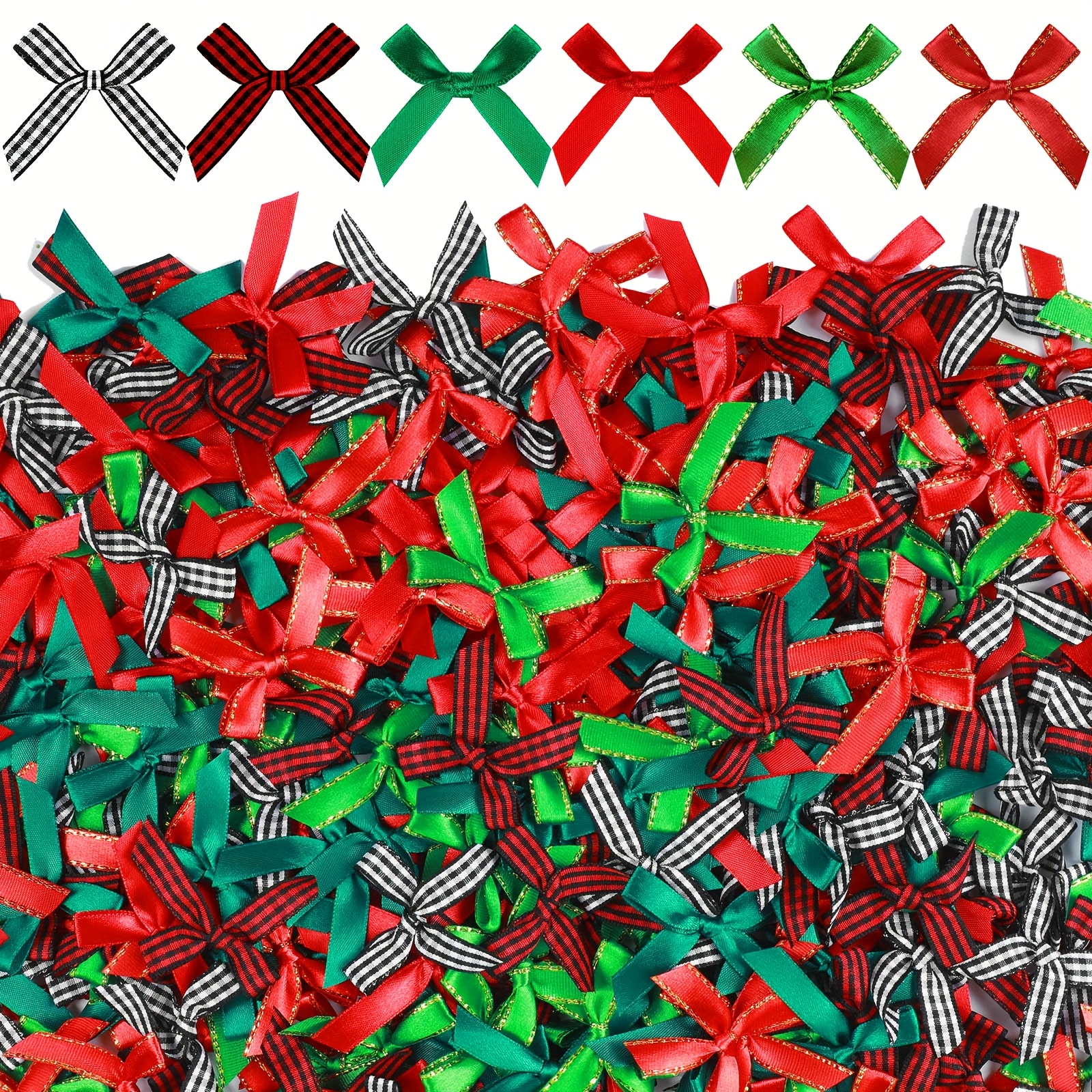 300pcs christmas mini bows tiny ribbon   christmas embellishments for wedding birthday party decoration
