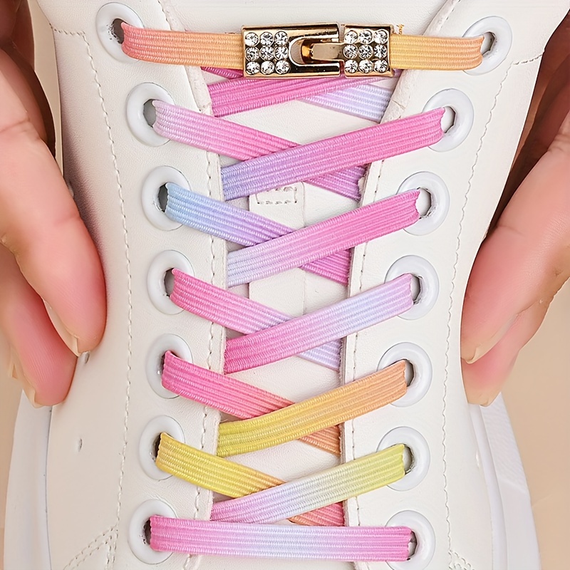 1Pair Rhinestone Shoe Buckles, Fashion Versatile Plastic Buckles Suitable for Elastic Shoelaces