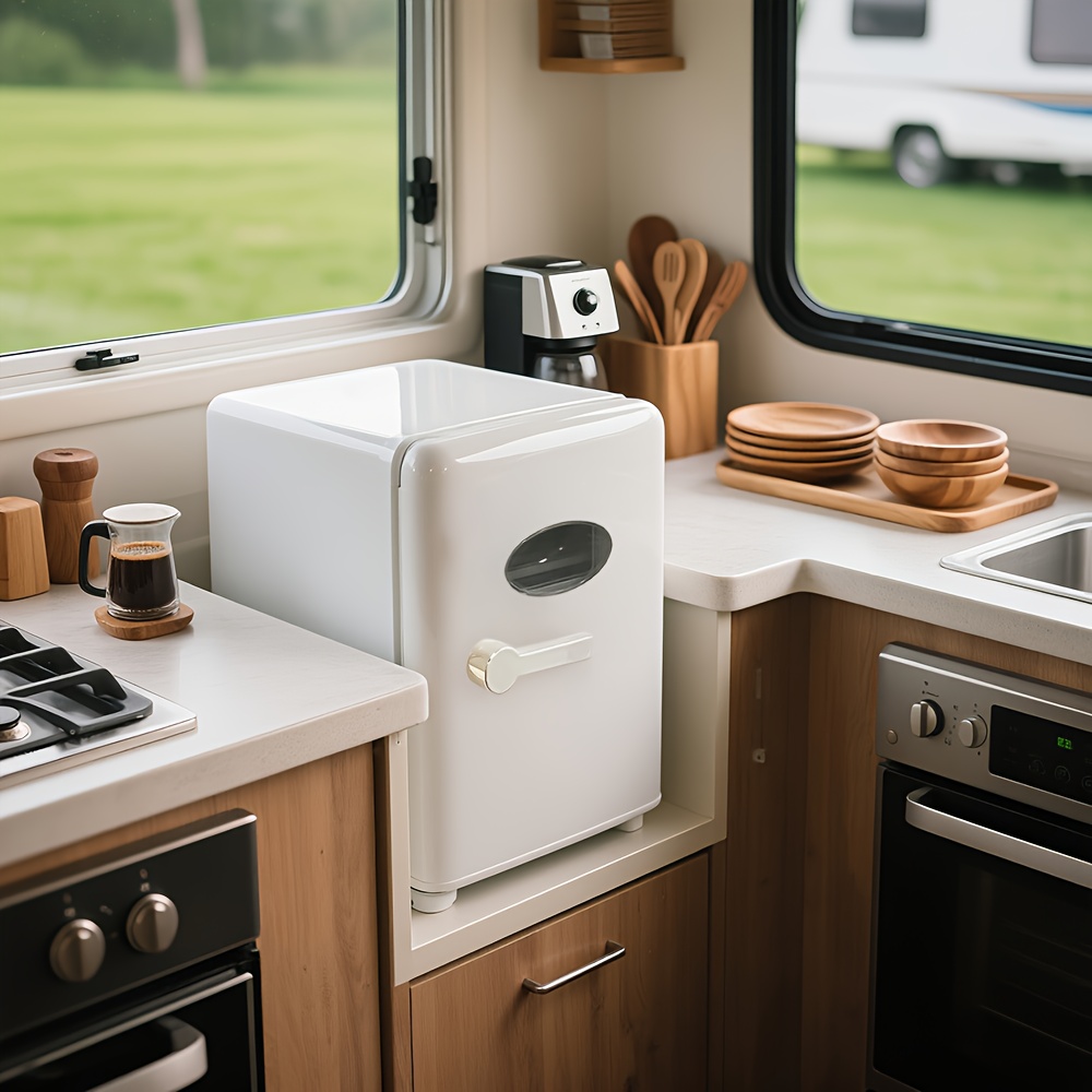  Portable Refrigerator, White 4L Capacity,   Cooling and Heating, Semiconductor Technology, Independent Storage Space | Suitable for RVs, Camping, Travel | Beverage Cooling Needs,   with Car Plug, Without Battery, Mini Fridge For Bedroom, Small Fridge, Car Fridge / Refrigerator, Fridge Freezer
