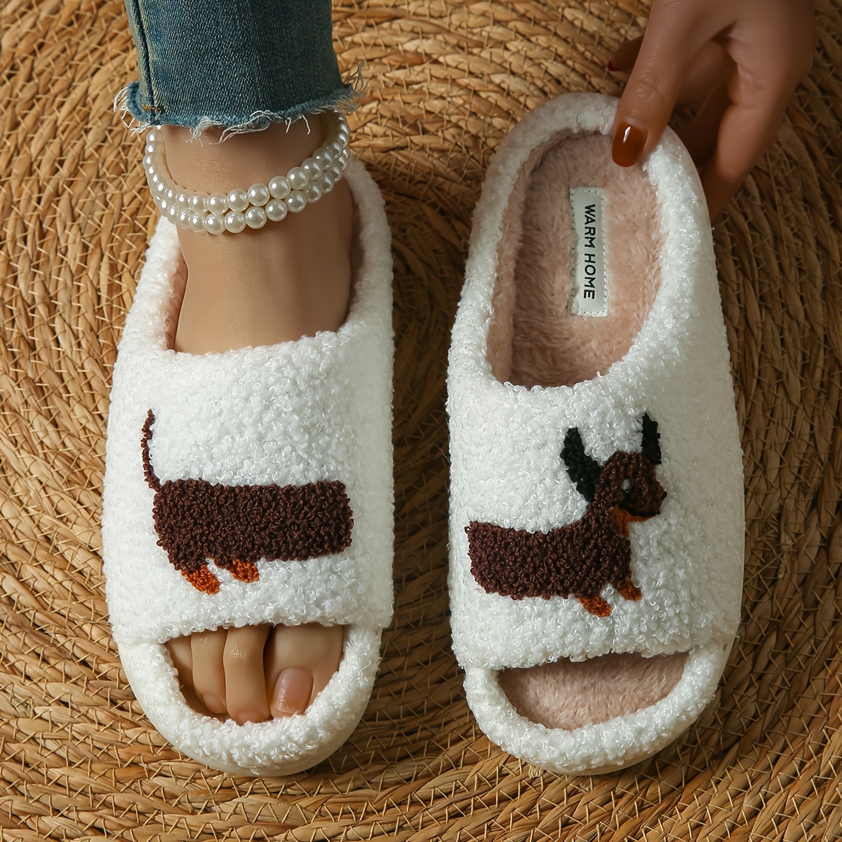 ゆう 淡水水槽】 Slippers 🏅 Ladies Plush Home Indoor Shoes Thick Bottom