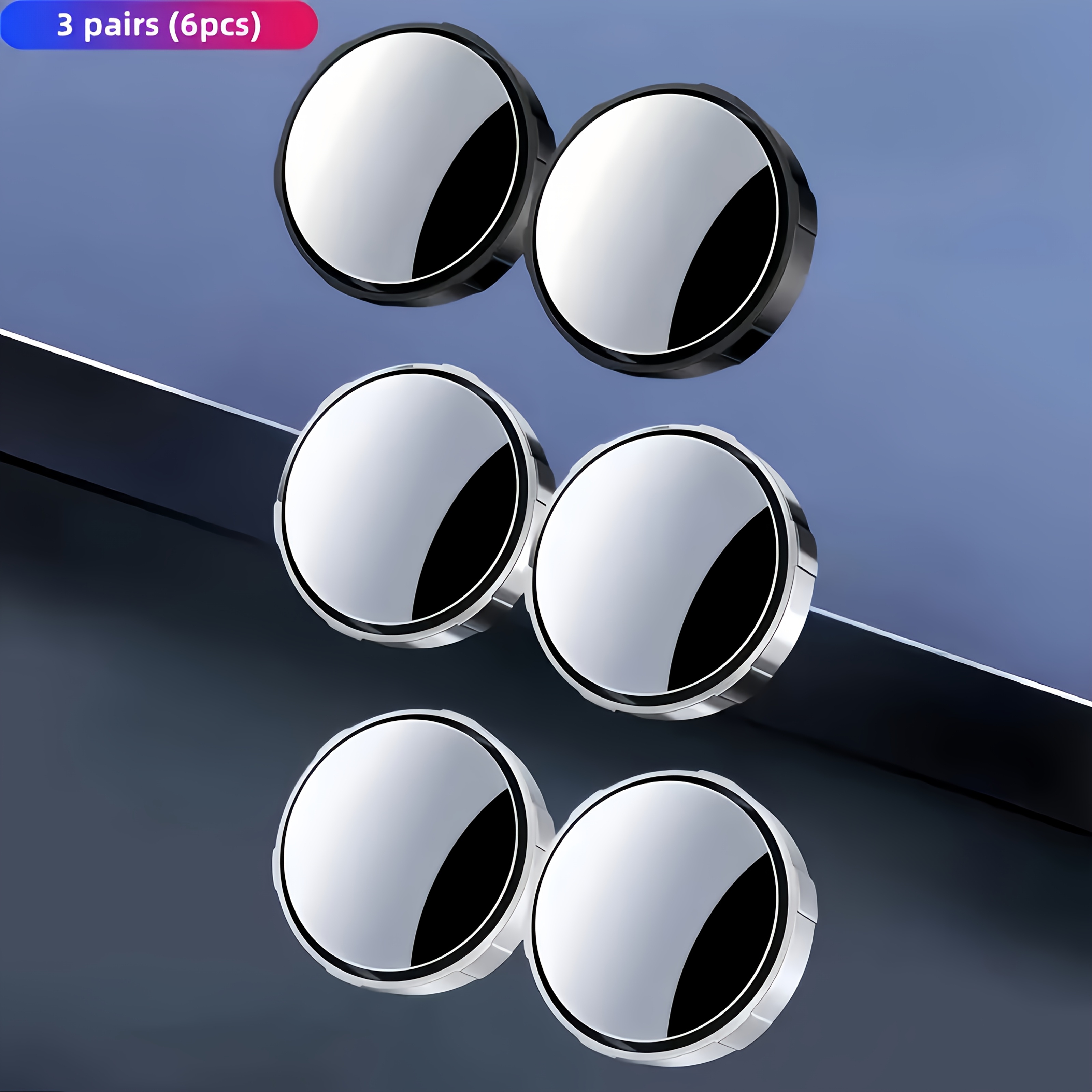 TEMU 3 Pairs Of Car Mirrors, High- Round Mirrors, Adjustable Blind Spot Mirrors, Wide-angle Mirrors, Explosion-proof Mirror Frames, Vacuum Suction Cup Suction To Improve Driving Safety