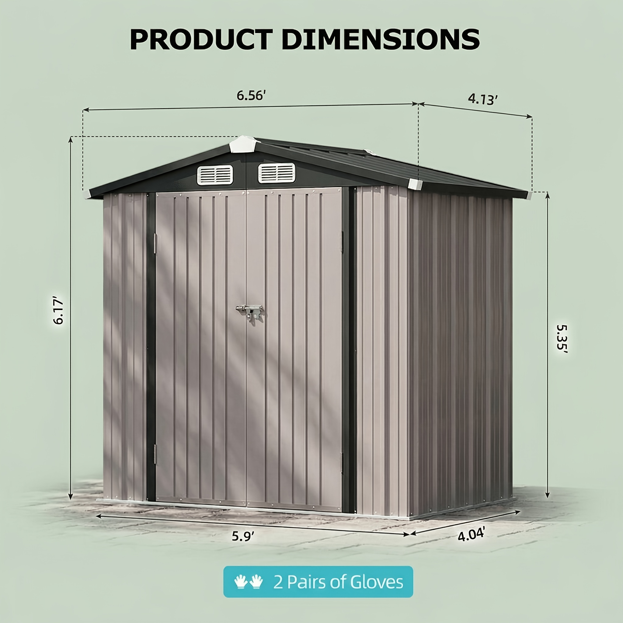   6x4 3x2 5x3ft outdoor metal storage shed basic with base with floor option waterproof garden   storage house heavy duty outdoor organizer for backyard patio lawn brown