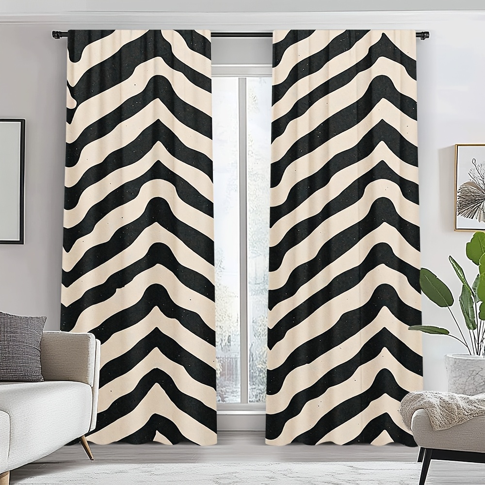black and cream curtains sold on Temu United States, image size:1000x1000