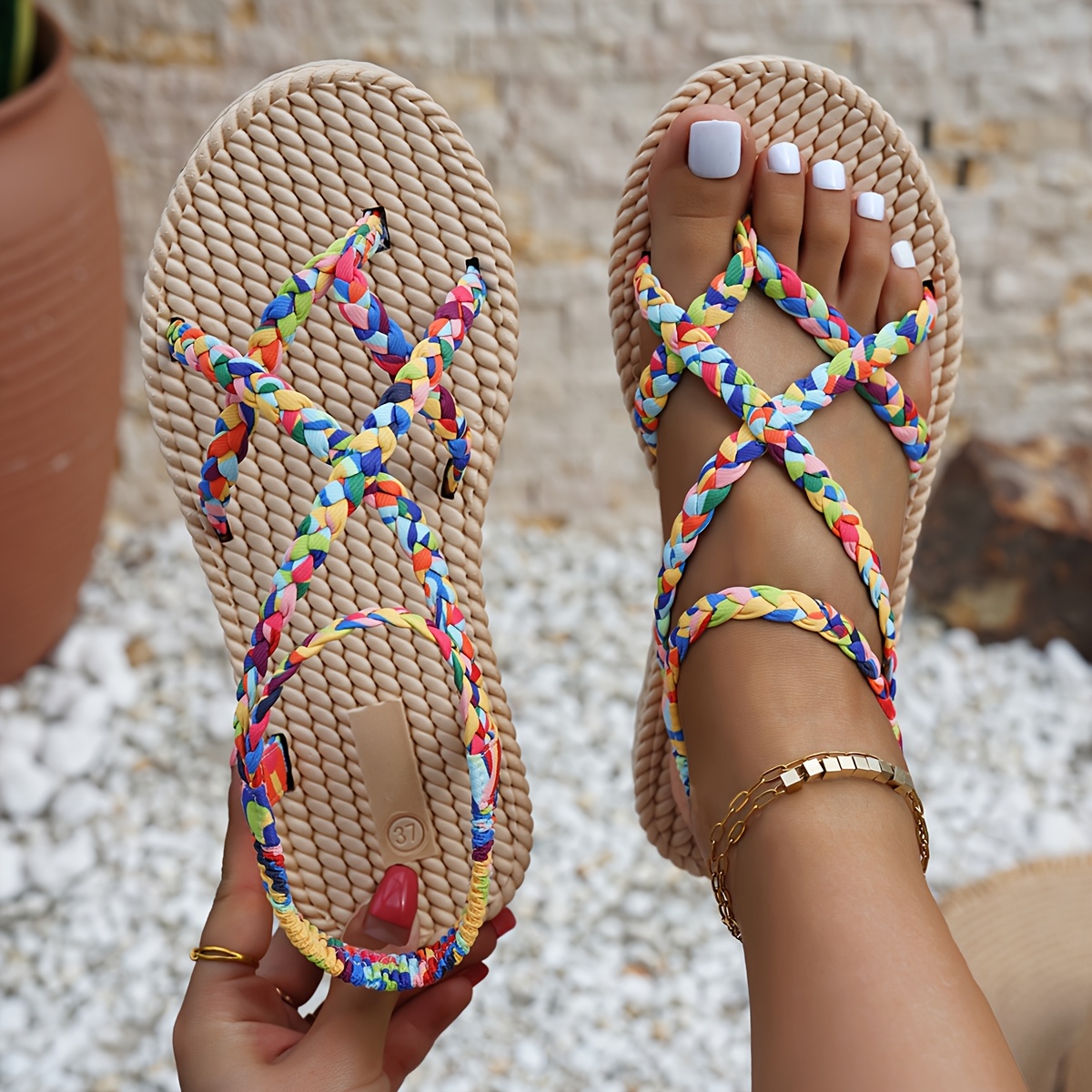 rope sandals sold on Temu United States