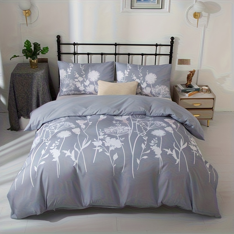 TEMU 3pcs Down Comforter Set, Printed Bedding, Soft And Comfortable Down Comforter Set (1 Down Comforter Cover + 2 Pillowcases, No Filling) Mothers
