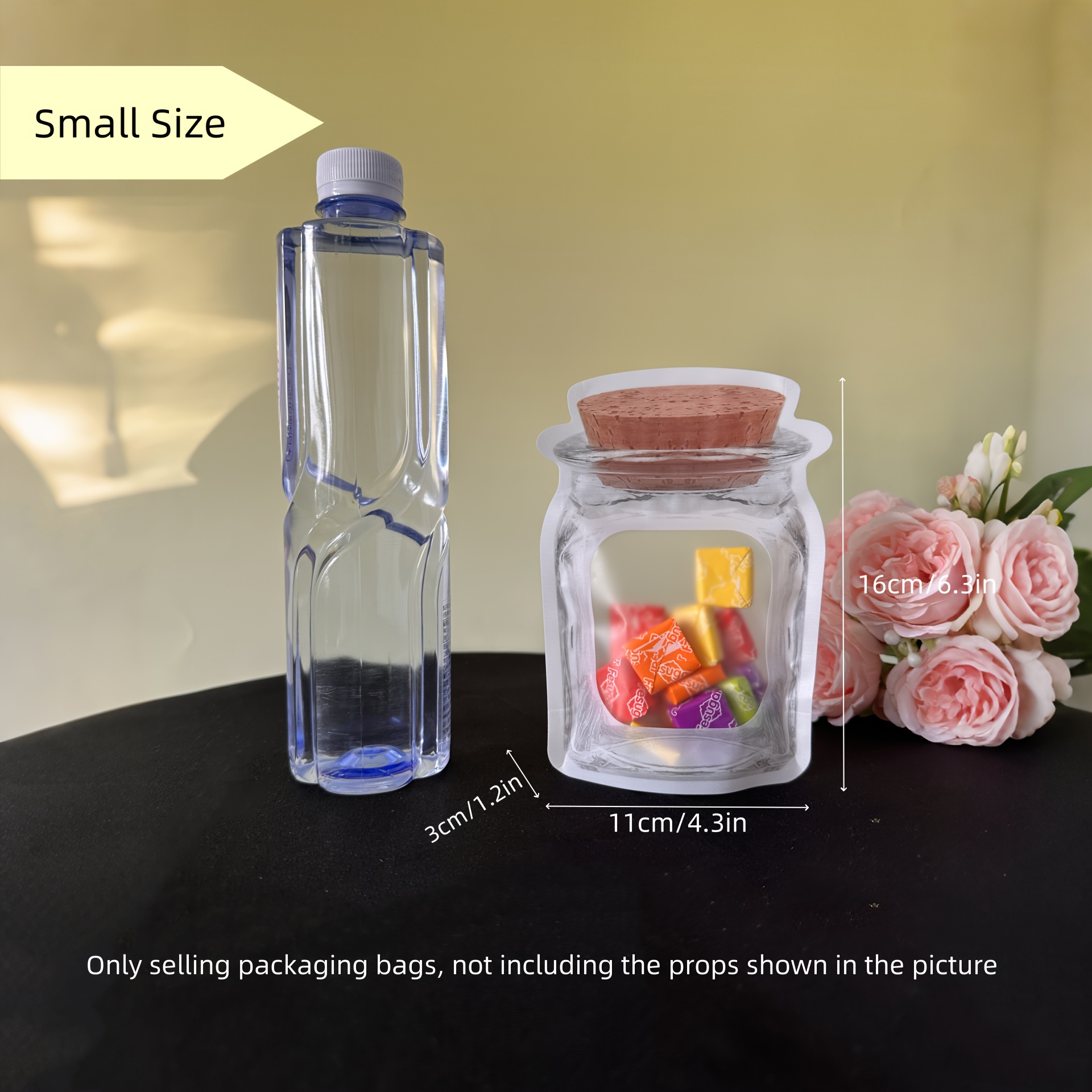 TEMU 50 Pack Reusable Self-sealing Plastic Bags - Hexagonal Mason Jar-shaped Snack Storage Bags For Baking, , , Airtight Food Storage & Pantry