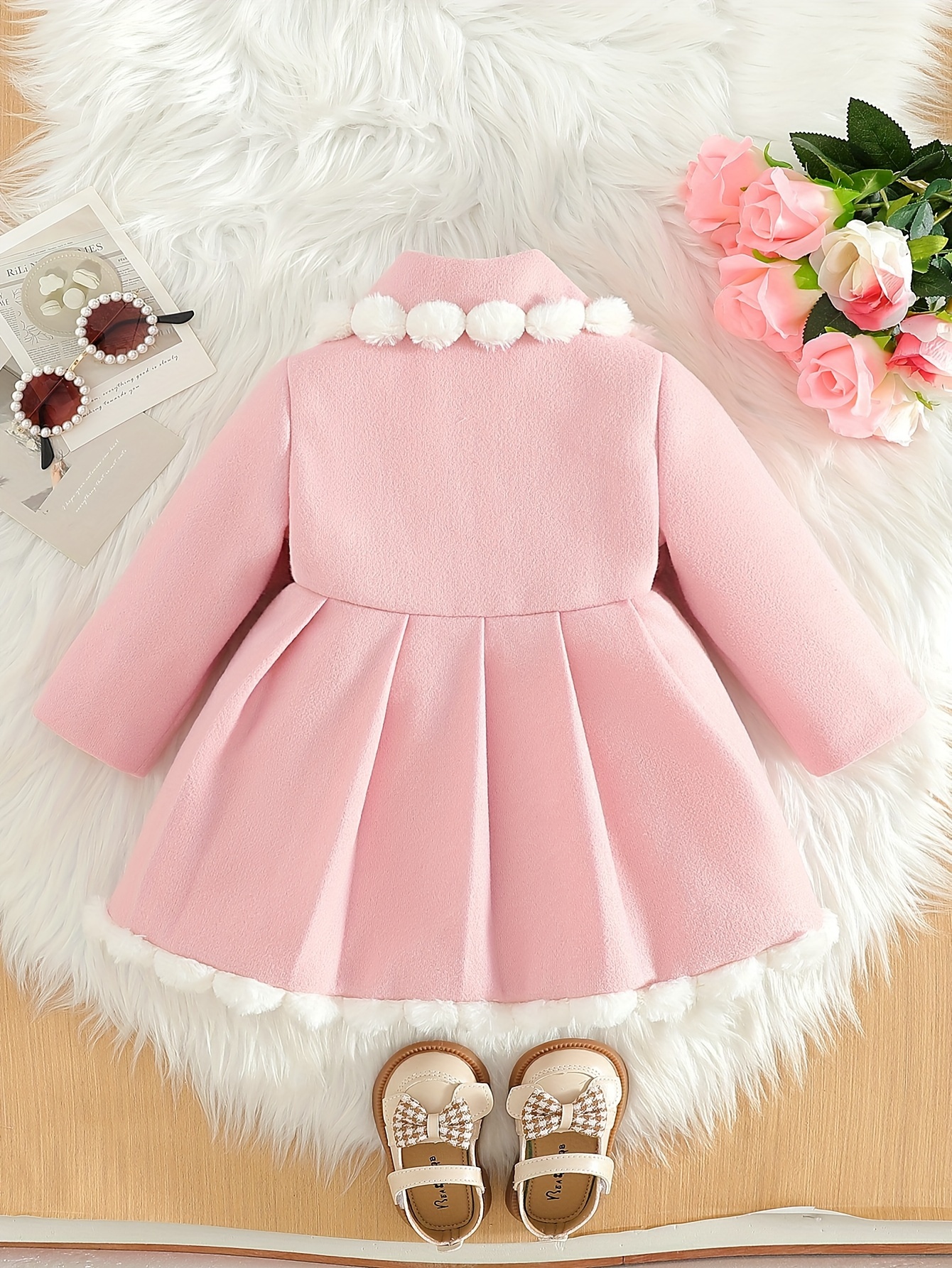 white christmas dresses Women's Winter Wool Dress Coat Double Breasted Pea Coat Long Trench Coat main image 0