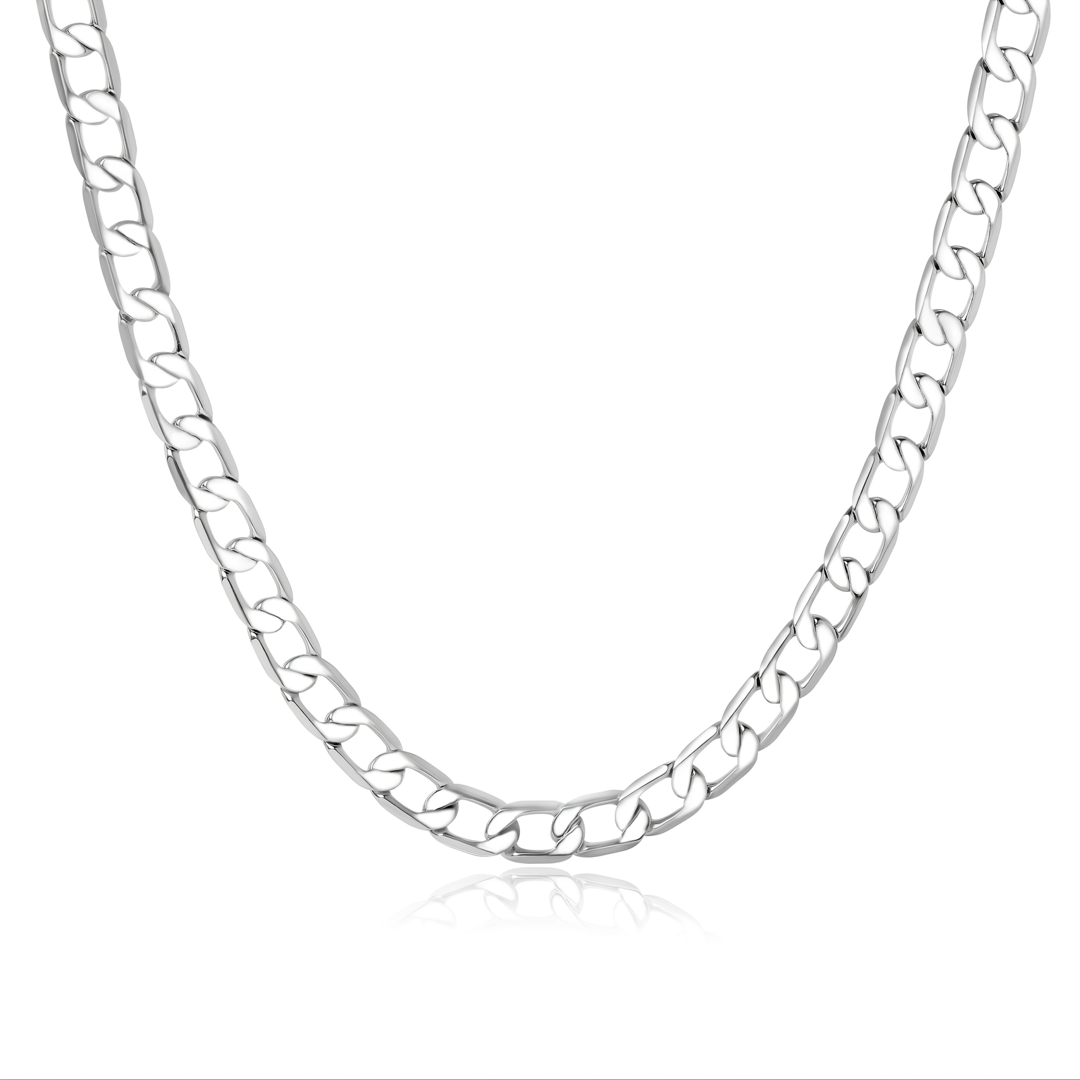 

A 7mm Exquisite Italian Cuban Chain, Made Of 925 Sterling Silver With A Total Weight Of 15g-25g, Suitable For Men And Women, , And An Gift For , Family, . Comes With A Gift Box Set