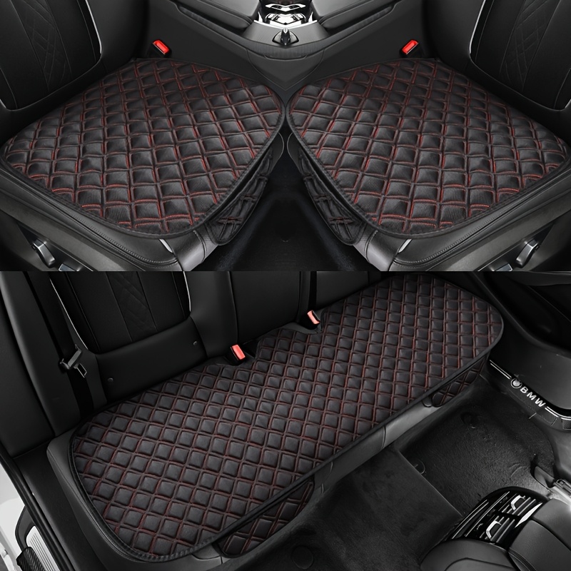 TEMU Front And Rear Seat 3pcs Car Seat Cushion, Texture Fabric Breathable Car Cushion, Comfortable Suitable For Suvs, , Sedans - Essential Car
