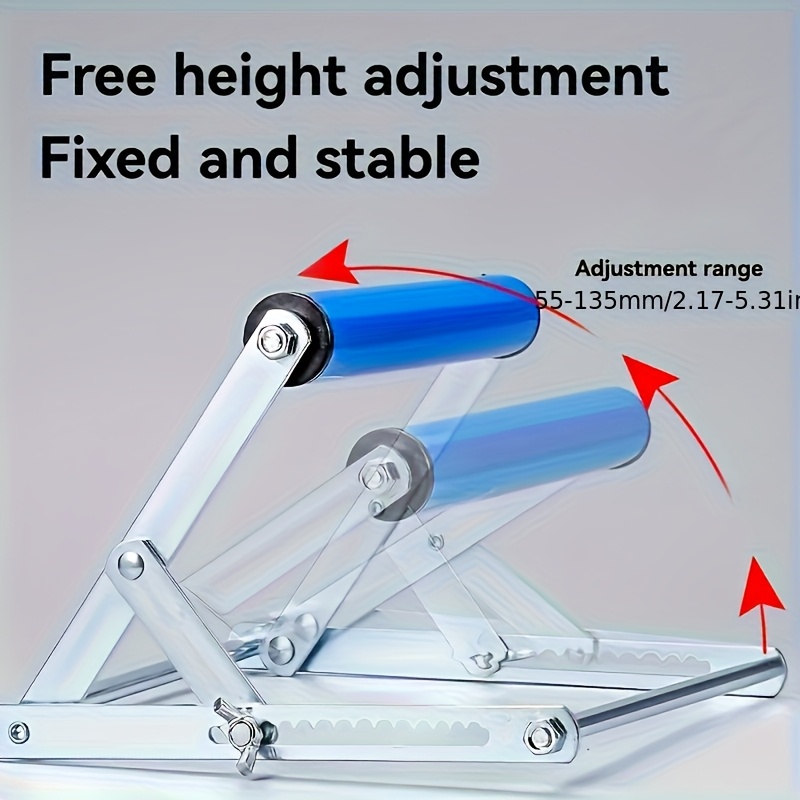 1pc Adjustable Stainless Steel Cutting Machine Stand With Wheels- Foldable, Durable Stand& Planer Stand For Professional Material Support| Heavy-duty Cutter Attachment Workstation(height Adjustable)