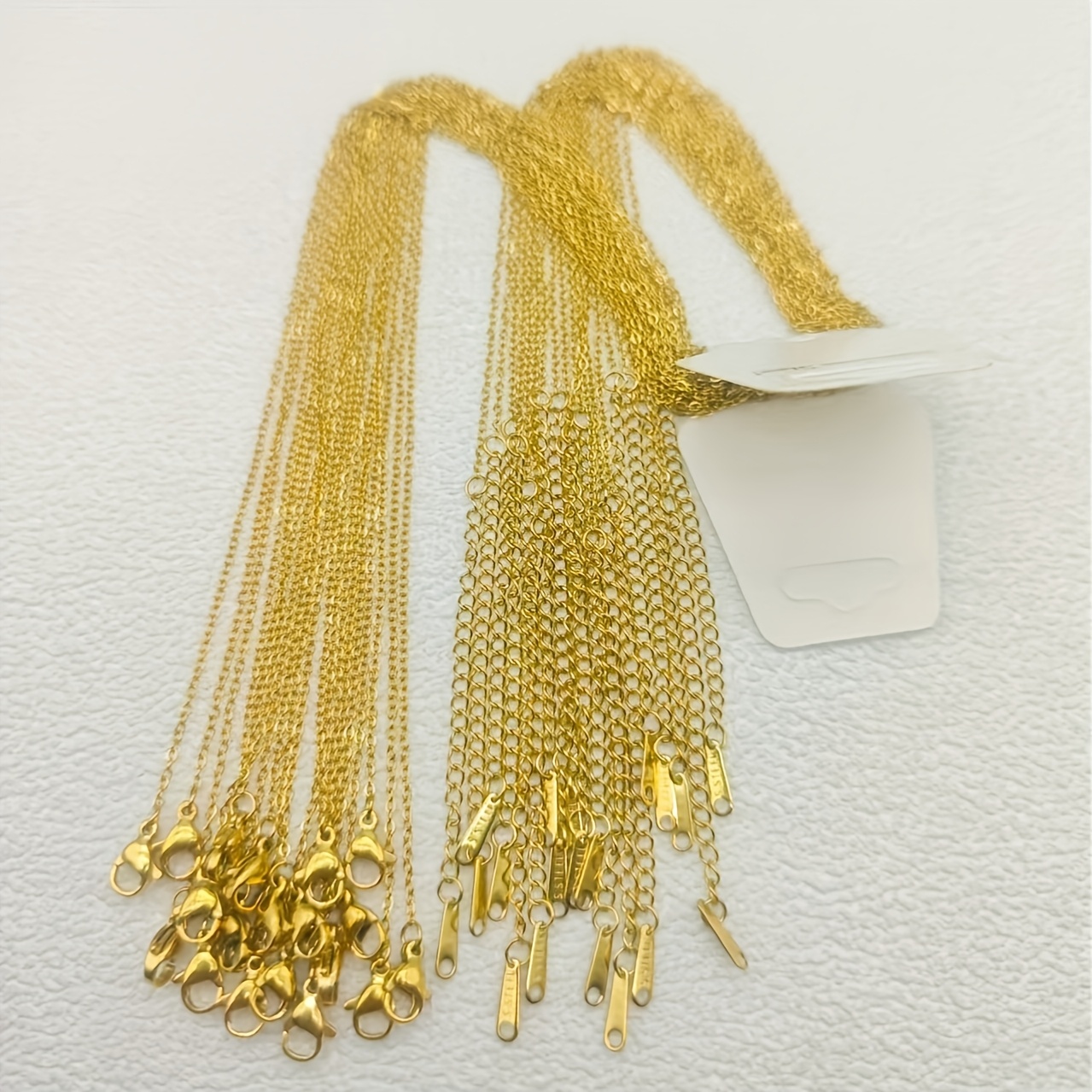 TEMU 10 piezas de collar trenzado de acero inoxidable 201 bañado en oro de 14K, cadena de eslabones hipoalergénica e impermeable con cierre de