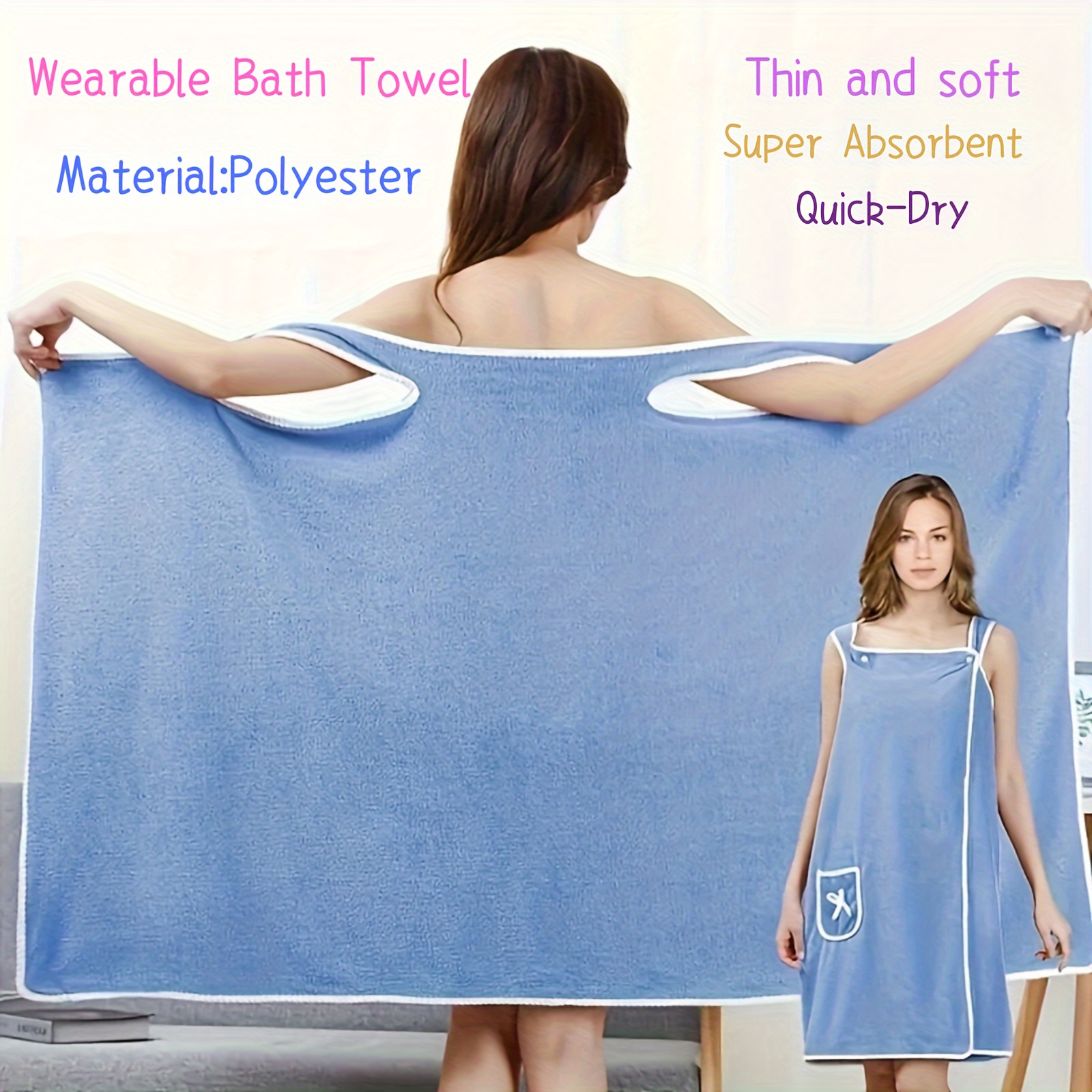 

Serviette de Bain Ultra-Absorbante pour Femmes - Séchage Rapide, Doux en Polyester pour Spa & Sauna, à Porter à la Maison et en Voyage