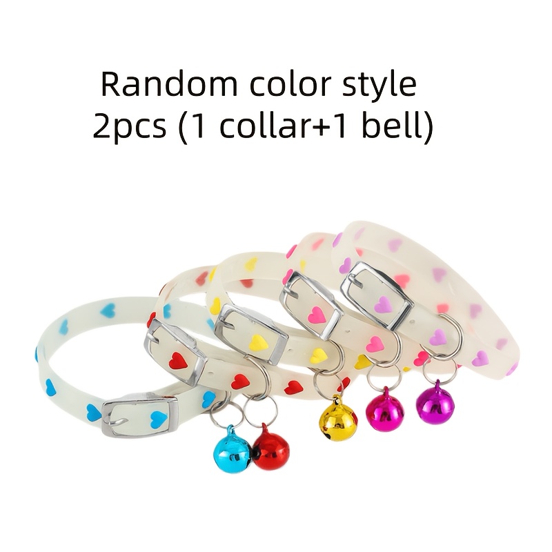 TEMU 2pcs (1 Collier+1 Sonnette) Couleur Aléatoire Collier Lumineux pour Animaux dans , un Collier Auto-Lumineux pour Animaux, Collier Anti-Perte de