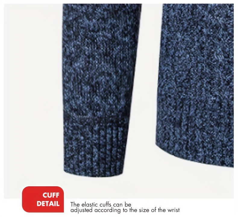 Men's Warm Cable-Knit Sweater Jacket - Winter Business Casual Coat with Stand Collar, Machine Washable Sweater for Office, Gym & Daily Wear - Cable-Knit Front Panel (No Belt Required) - Autumn/Winter