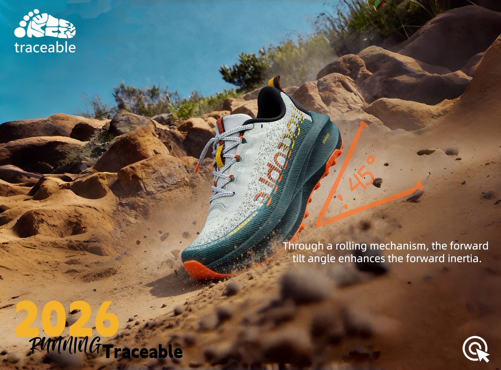 Sneakers, Men's Outdoor Shoes, Lightweight and Comfortable Trail Running Shoes, Anti-Slip Shock-Absorbing Casual Shoes, Fashionable Sports Running Shoes for Men
