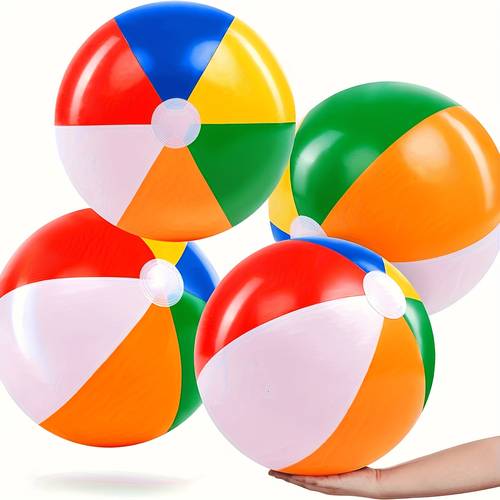 strandbälle – klassischer aufblasbarer strandball als schwimmbecken-spielzeug für spiele, erwachsene, kinder, geburtstagsfeier-zubehör, aufblasbare dekorationen in regenbogenfarben, gastgeschenke, geschenke