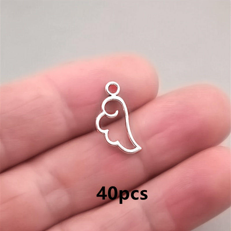 TEMU 40pcs Of Hollow Wing Charm Pendants, Bohemian Jewelry Additions For Handmade Earrings, Necklaces, Bracelets, And Jewelry Components Measuring