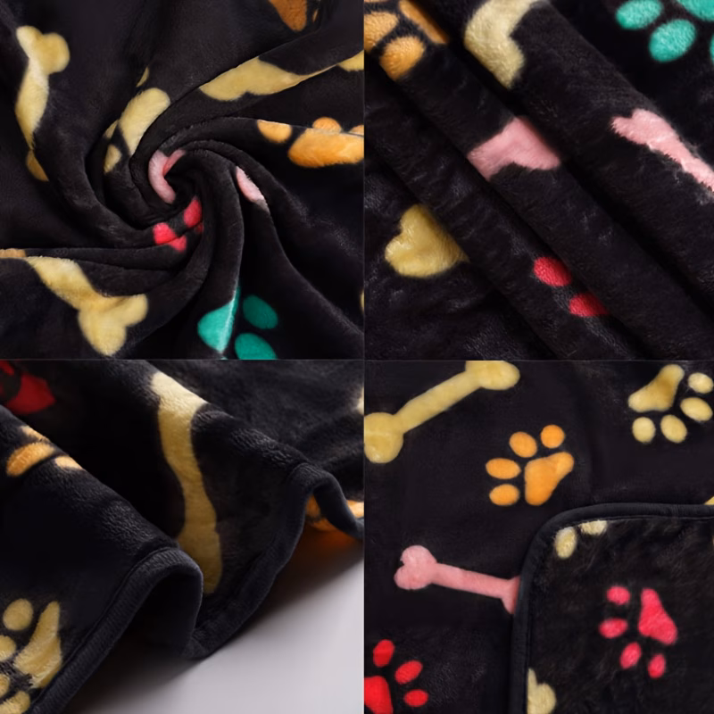 1pc cozy bone pattern dog blanket suitable for small medium dogs soft warm bedspread machine washable for kennels use Product details 5