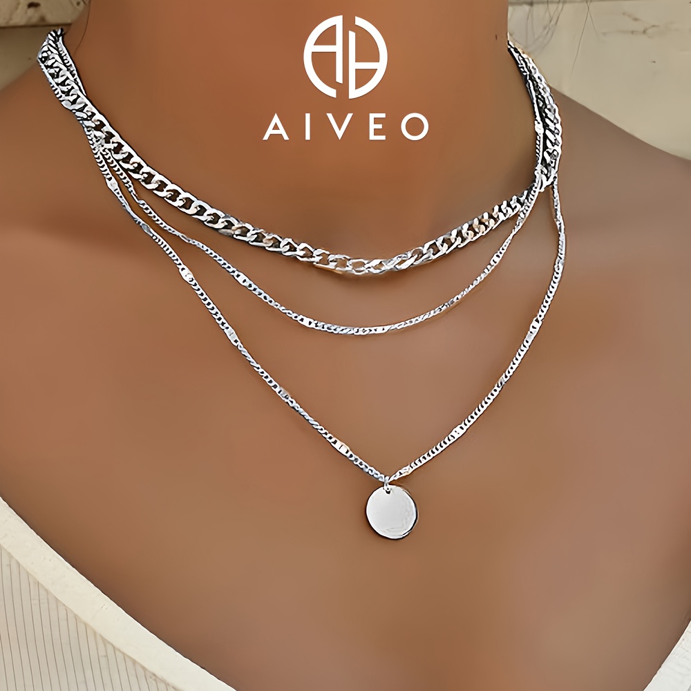 TEMU High Quality Stainless Steel Golden Women's Stacked Necklace, Anti-fade, Easy And Elegant, Fashionable Women's Necklaces For Daily Wear Or