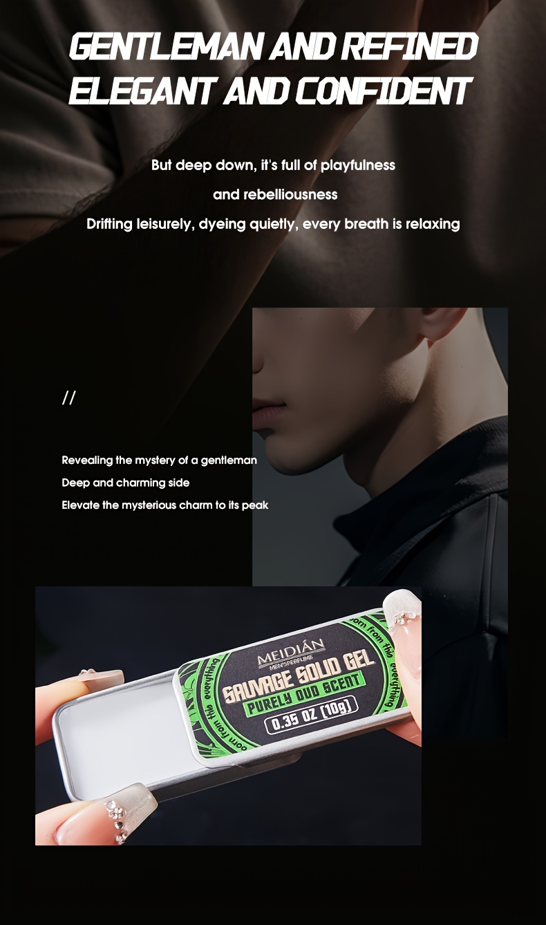 Men's Portable Solid Perfume Case, Refreshing and Long-lasting Solid Balm, 4 Fragrance Types, Suitable for Dating and Daily Use, Ideal Gift 10g*4