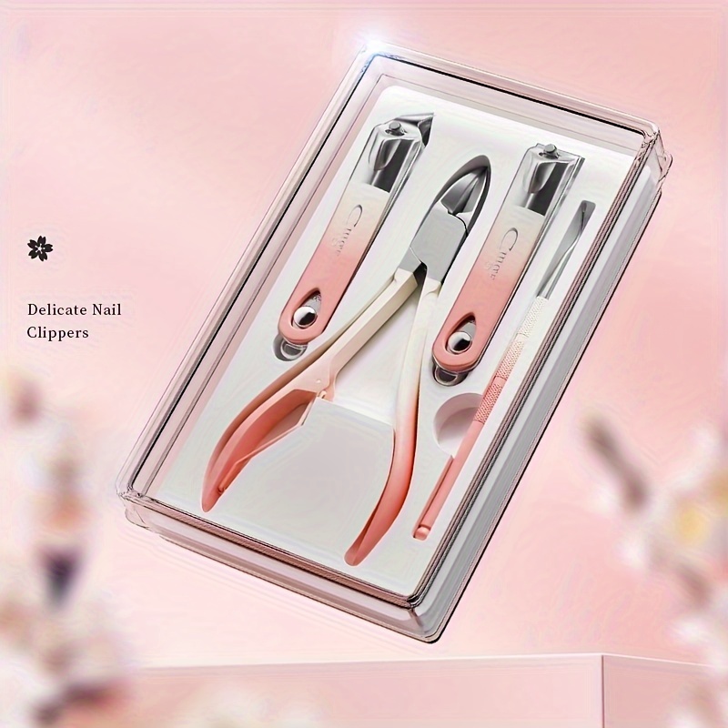 Amazon.com : JIUKE Professional Nail Care Manicure Set of 9Pcs,Stainless  Steel Pedicure Tool,Finger File Nail Clippers Grooming Kit,With Pink Travel  Size Case for Women : Beauty & Personal Care