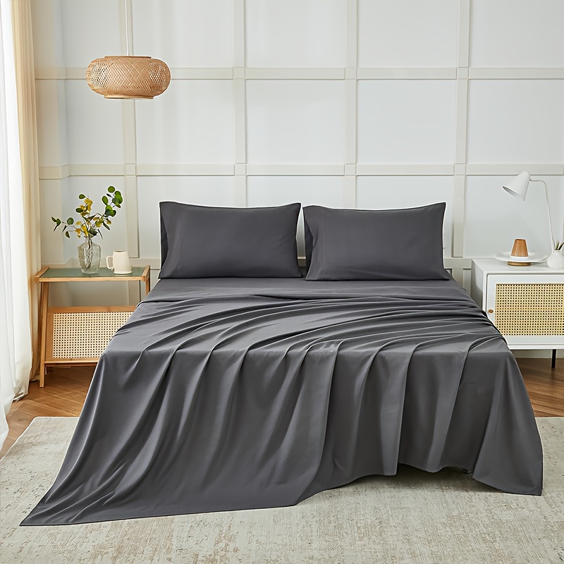 4pcs   bedding set   fitted sheet flat sheet pillowcases   machine washable soft polyester fade and shrink resistant hotel quality ideal for halloween gift