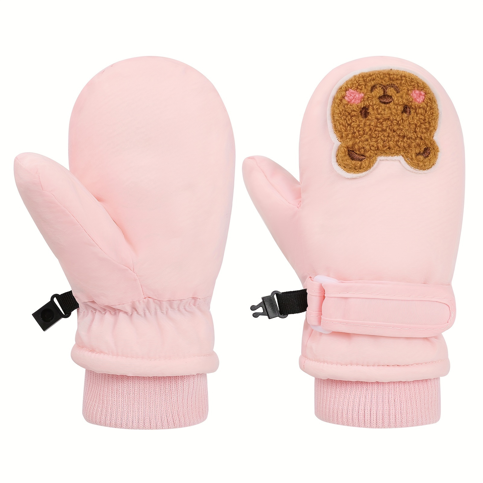 Image of Toddler Mittens Winter Snow Cute Bear Glove Infant Mitten Warm Fleece Kid Ski Gloves For Boys Girls