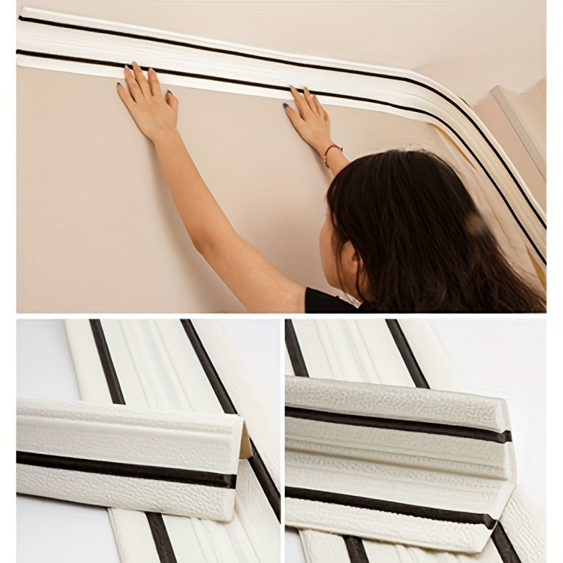 Self-adhesive Waterproof Wallpaper Strips For Inner And Outer Corners, Measuring 2.3 Meters Per Roll, Perfect For Ceiling And Wall Decoration