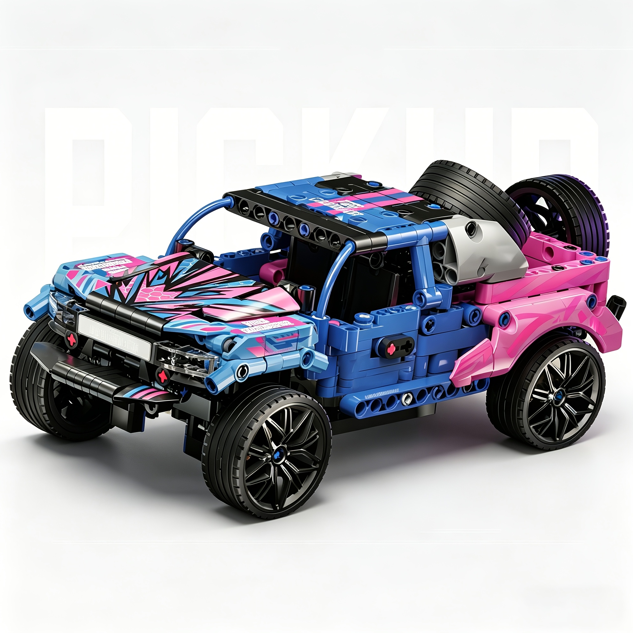 Image of 515pcs Of Cyberpunk Off-road Vehicle Building Blocks, With A Pickup , Mountain Off-road Building Blocks Vehicle, A Boy's Gift.