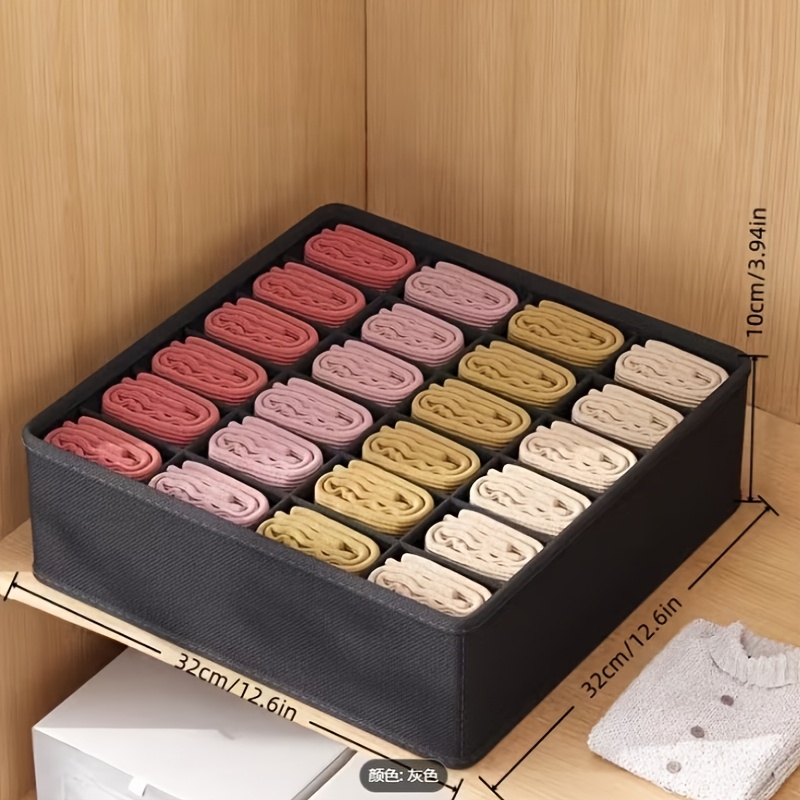 TEMU 1 Pack - 24 Compartments Folding Drawer Storage Box -proof For Storing Underwear/socks/data Cables/remote Controls - Perfect And Durable Cabinet