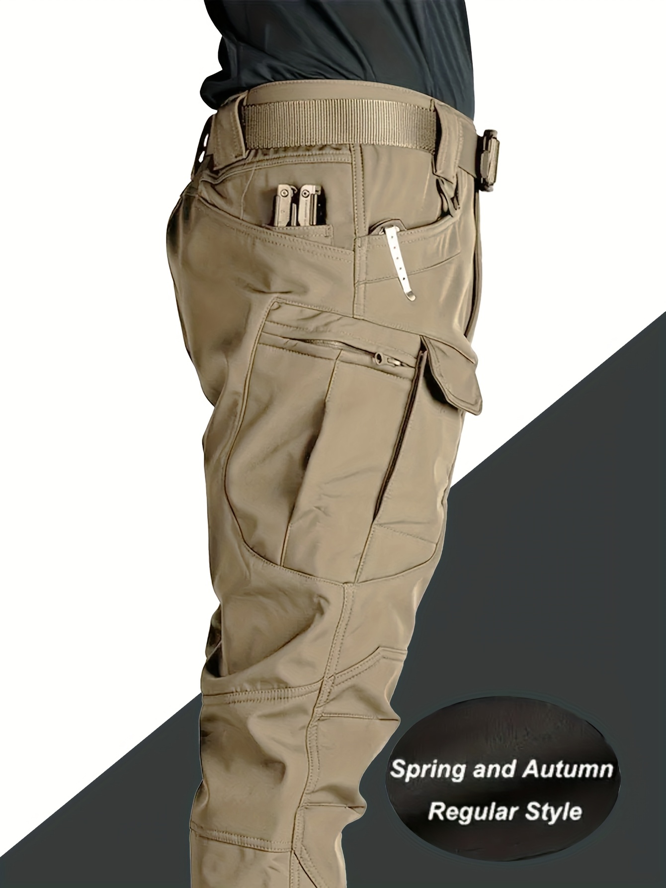 Pantalon Cargo Homme Tactique Stretch - Multi-poches, Séchage Rapide, Pour Randonnée Et Quotidien
