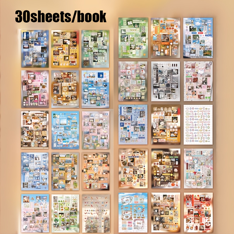 Image of /book Sticker Book, Paper Material, Shadow Series Japanese Theme Decorative Material, Hand Account Stationery Water Bottle Multi-scene Decoration Stickers, Suitable As Holiday Birthday Gift